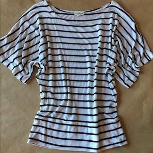 Striped Dolman Short Sleeve Top